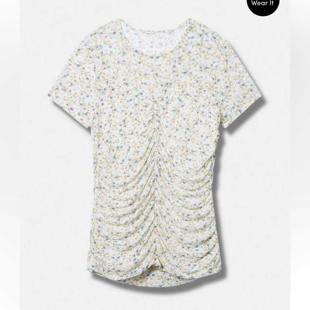 Torrid Stretch Mesh Crew Neck Ruched Top